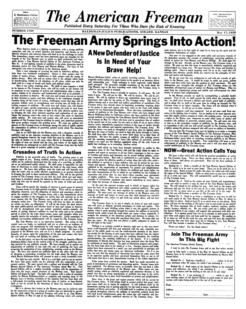 (image for) The American Freeman, Number 1798, May 17, 1930. - Click Image to Close